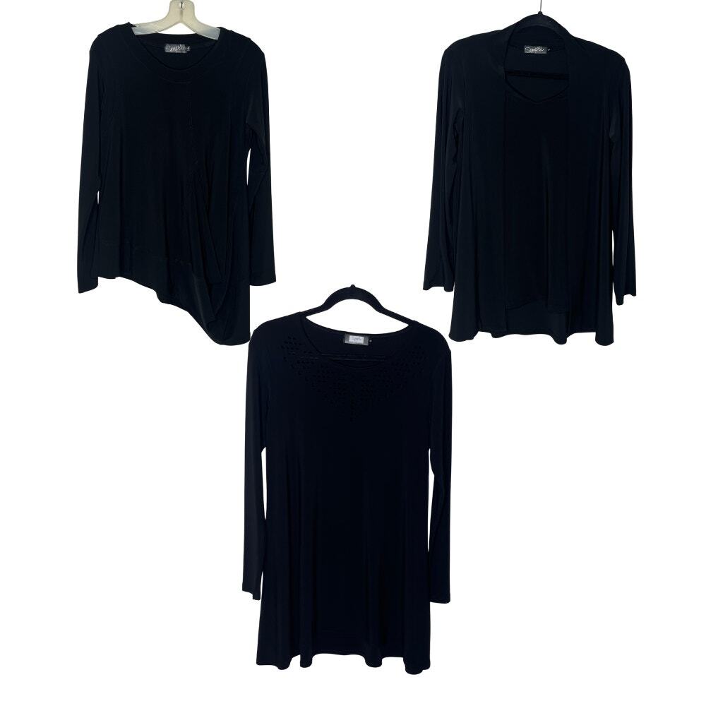 Sympli Size 6 Lot of 3 Long Sleeve Tops Pants Black Made in Canada Travel